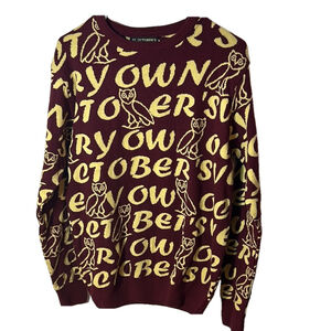 OVO October's very own Maroon and Yellow women’screwneck Sweater size XL rare